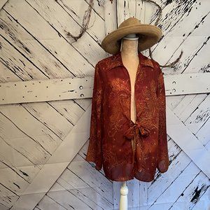 Jacket/Topper, Red Multi Color, XL